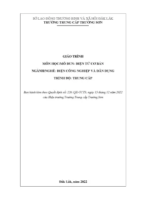 Giáo trình điện tử cơ bản nghề điện công nghiệp và dân dụng trung cấp