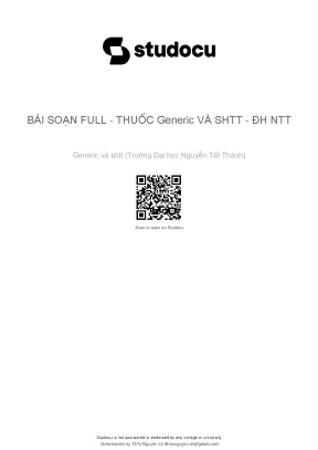 Bài soạn môn thuốc generic và sở hữu trí tuệ