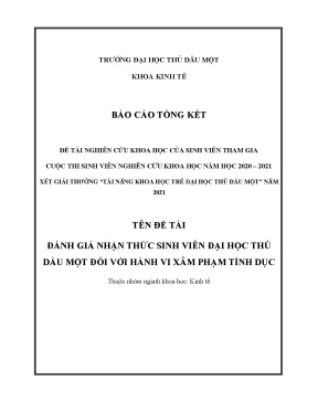 Đánh giá nhận thức sinh viên đại học thủ dầu một đối với hành vi xâm phạm tình dục
