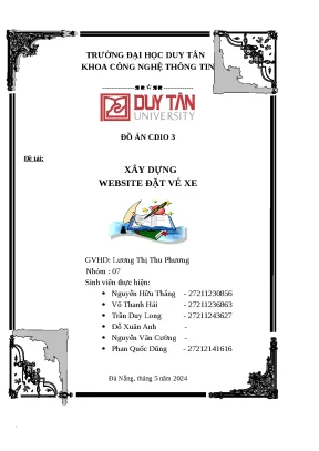 Đồ án cdio 3 đề tài xây dựng website đặt vé xe
