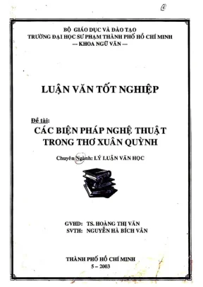 Khóa luận tốt nghiệp ngữ văn các biện pháp nghệ thuật trong thơ xuân quỳnh