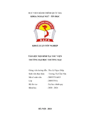 Khoá luận tốt nghiệp tài liệu nội sinh tại thư viện trường đại học thương mại