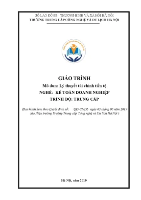 Giáo trình lý thuyết tài chính tiền tệ nghề kế toán doanh nghiệp t rung cấp