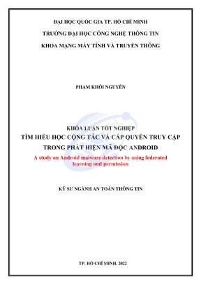 Khóa luận tốt nghiệp an toàn thông tin tìm hiểu học cộng tác và cấp quyền truy cập trong phát hiện mã độc android