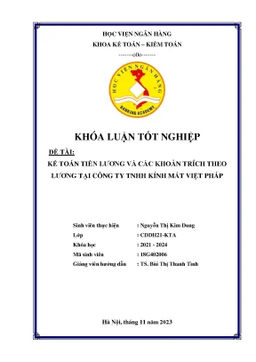 Kế toán tiền lương và các khoản trích theo lương tại công ty tnhh kính mắt việt pháp