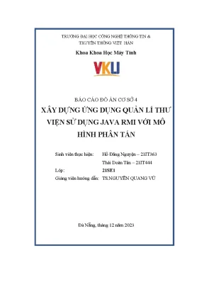 Báo cáo đồ án cơ sở 4 xây dựng ứng dụng quản lí thư viện sử dụng java rmi với mô hình phân tán