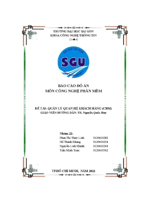 Báo cáo đồ án môn công nghệ phần mềm đề tài quản lý quan hệ khách hàng crm