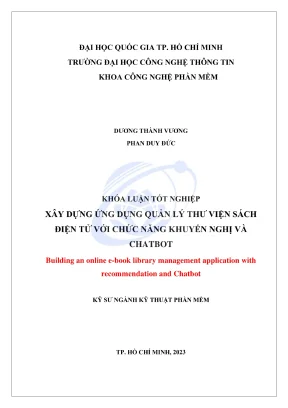 Khóa luận tốt nghiệp kỹ thuật phần mềm xây dựng ứng dụng quản lý thư viện sách điện tử online với chức năng khuyến nghị và chatbot