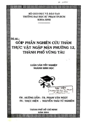 Khóa luận tốt nghiệp sinh học góp phần nghiên cứu thảm thực vật ngập mặn phường 12 tp vũng tàu
