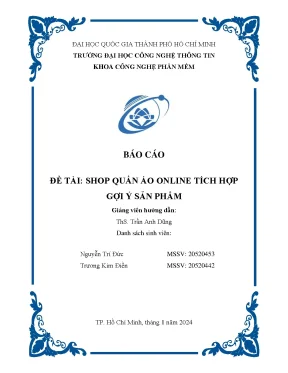 Đồ án 2 shop quần áo online tích hợp gợi ý sản phẩm