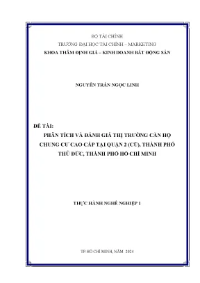 Phân tích và đánh giá thị trường căn hộ chung cư cao cấp tại quận 2 cũ thành phố thủ đức thành phố hồ chí minh
