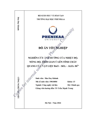 Nghiên cứu ảnh hưởng của nhiệt độ nồng độ thời gian ủ lên tính chất quang của vật liệu bao sio2 al2o3 bi3