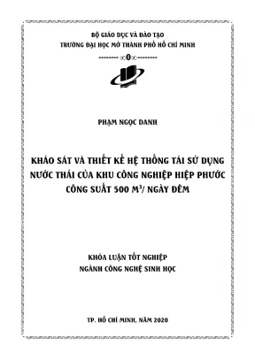 Khảo sát và thiết kế hệ thống tái sử dụng nước thải của khu công nghiệp hiệp phước công suất 500 m3 ngày đêm