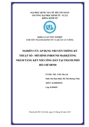 Nghiên cứu áp dụng truyền thông kỹ thuật số mô hình inbound marketing nhằm tăng kết nối công dân tại thành phố hồ chí minh