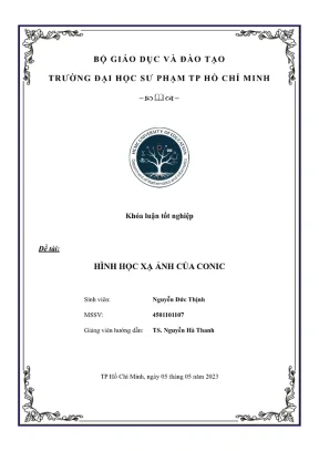 Khóa luận tốt nghiệp toán tin hình học xạ ảnh của conic