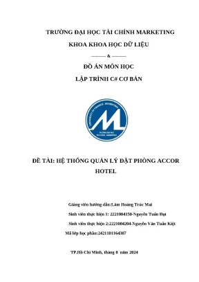 Đồ án môn học lập trình c cơ bản đề tài hệ thống quản lý đặt phòng accor hotel
