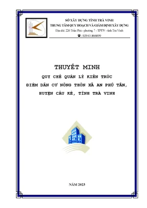 Thuyết minh quy chế quản lý kiến trúc điểm dân cư nông thôn xã an phú tân huyện cầu kè tỉnh trà vinh