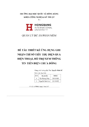 Đề tài thiết kế ứng dụng ghi nhận chỉ số tiêu thụ điện qua điện thoại hỗ trợ xem thông tin tiền điện chưa đóng