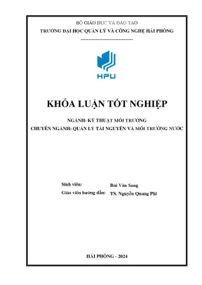 Khóa luận nghiên cứu sử dụng hợp lý tài nguyên nước phục vụ phát triển kinh tế xã hội huyện tiên lãng thành phố hải phòng