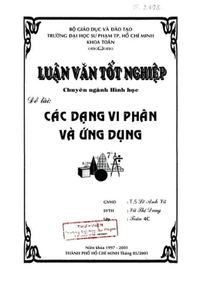 Khóa luận tốt nghiệp toán tin các dạng vi phân và ứng dụng