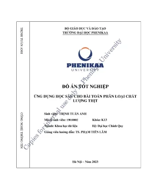 Ứng dụng học sâu cho bài toán phân loại chất lượng thịt