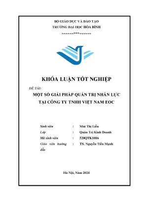 Một số giải pháp quản trị nhân lực tại công ty tnhh việt nam eoc