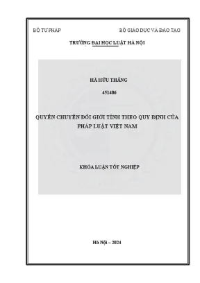 Khóa luận tốt nghiệp quyền chuyển đổi giới tính theo quy định của pháp luật việt nam