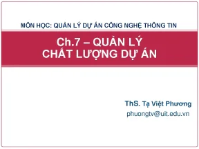 Ch7 quản lý chất lượng dự án công nghệ thông tin