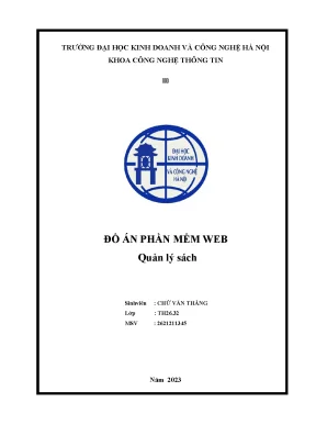 Đồ án phần mềm web quản lý sách