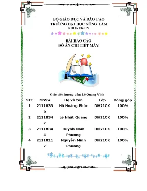 Bài báo cáo đồ án chi tiết máy thiết kế hệ thống dẫn động thùng trộn phương án 15