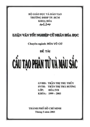 Khóa luận tốt nghiệp hóa học cấu tạo phân tử và màu sắc