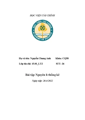 Bài tập nguyên lí thống kê
