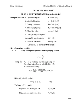 Đồ án chi tiết máy đề số 2 thiết kế hệ dẫn động băng tải
