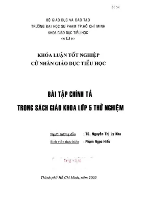 Khóa luận tốt nghiệp giáo dục tiểu học bài tập chính tả trong sách giáo khoa lớp 5 thử nghiệm