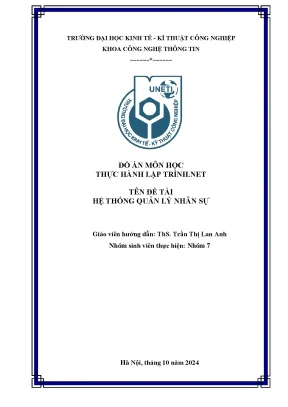 Đồ án môn học thực hành lập trình net tên đề tài hệ thống quản lý nhân sự