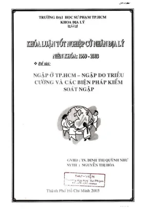 Khóa luận tốt nghiệp địa lý ngập ở tp hcm ngập do triều cường và các biện pháp kiểm soát ngập