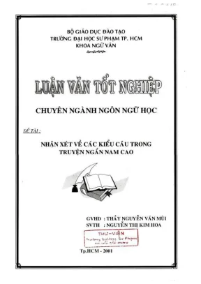 Khóa luận tốt nghiệp ngữ văn nhận xét về các kiểu câu trong truyện ngắn nam cao