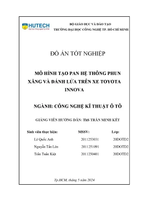 Đồ án tốt nghiệp mô hình tạo pan hệ thông phun xăng và đánh lửa trên xe toyota innova