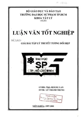 Khóa luận tốt nghiệp vật lý giải bài tập vật lý tương đối hẹp