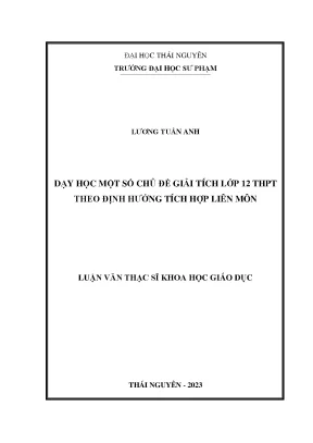 Dạy học một số chủ đề giải tích lớp 12 thpt theo định hướng tích hợp liên môn