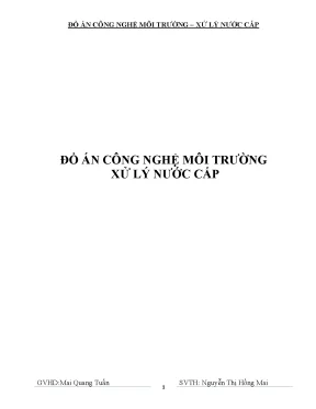 Đồ án xử lý nước cấp