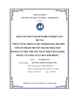 Phân tích chiến lược marketing mix đối với sản phẩm truyện tranh nhật bản manga và tiểu thuyết ngắn nhật bản light novel của nhà xuất bản kim đồng