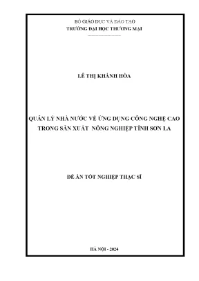 Quản lý nhà nước về ứng dụng công nghệ cao trong sản xuất nông nghiệp tỉnh sơn la