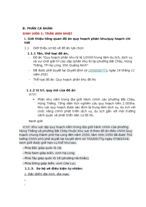 Giới thiệu tổng quan đồ án quy hoạch phân khu quy hoạch chi tiết