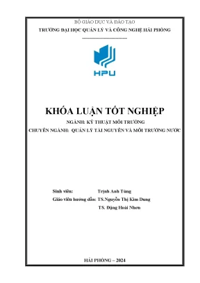 Khóa luận đánh giá hiện trạng môi trường nước một số kênh mương hệ thống thủy lợi an kim hải và đề suất giải pháp bảo vệ nguồn nước
