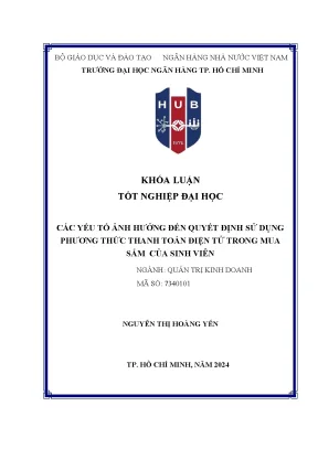 Các yếu tố ảnh hưởng đến quyết định sử dụng phương thức thanh toán điện tử trong mua sắm của sinh viên