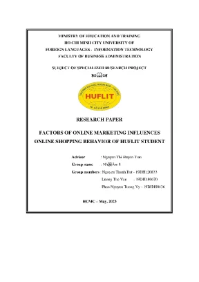 Research paper factors of online marketing influences online shopping behavior of huflit student