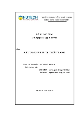 Đồ án học phần xây dựng website thời trang