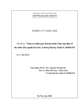 Nâng cao hiệu quả chương trình thực tập thực tế cho sinh viên ngành kế toán trường đại học kinh tế đhqghn