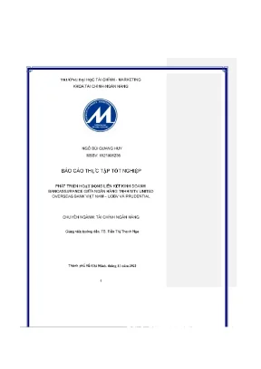 Phát triển hoạt động liên kết kinh doanh bancassurance giữa ngân hàng tnhh mtv united overseas bank việt nam uobv và prudential
